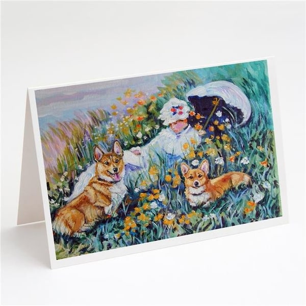 Carolines Treasures Carolines Treasures 7324GCA7P Corgi Classics Greeting Cards & Envelopes - Pack of 8 7324GCA7P - main